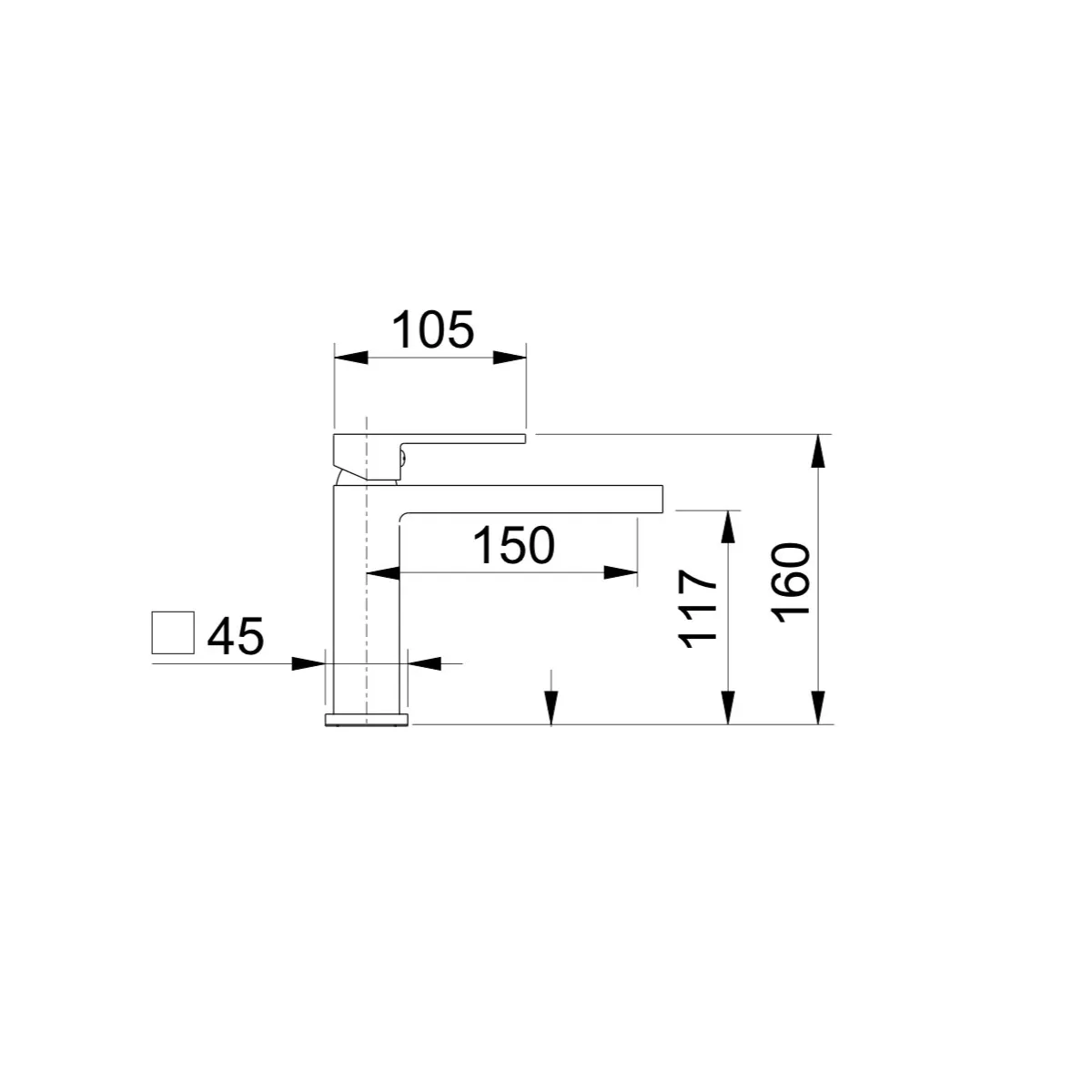 Miscelatore lavabo quadrato nero opaco total black |...