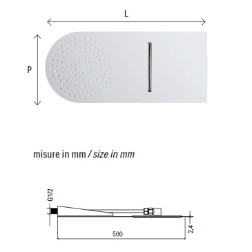 Soffione doccia con cascata Tondo | Wall Rain