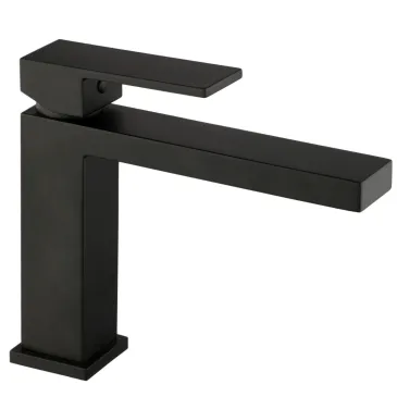 Mitigeur lavabo carré noir mat noir total | Manhattan