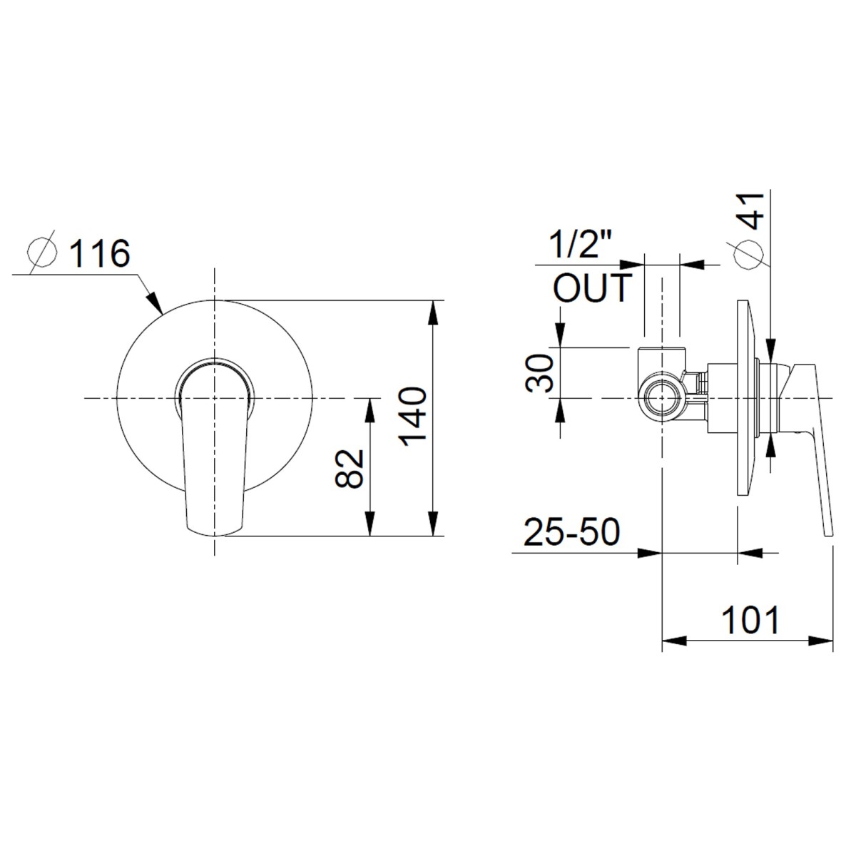 Miscelatore doccia incasso cromato 1 via Funky