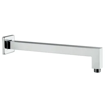 Bras de douche carré plat encastré en laiton chromé, raccordement 1/2 m