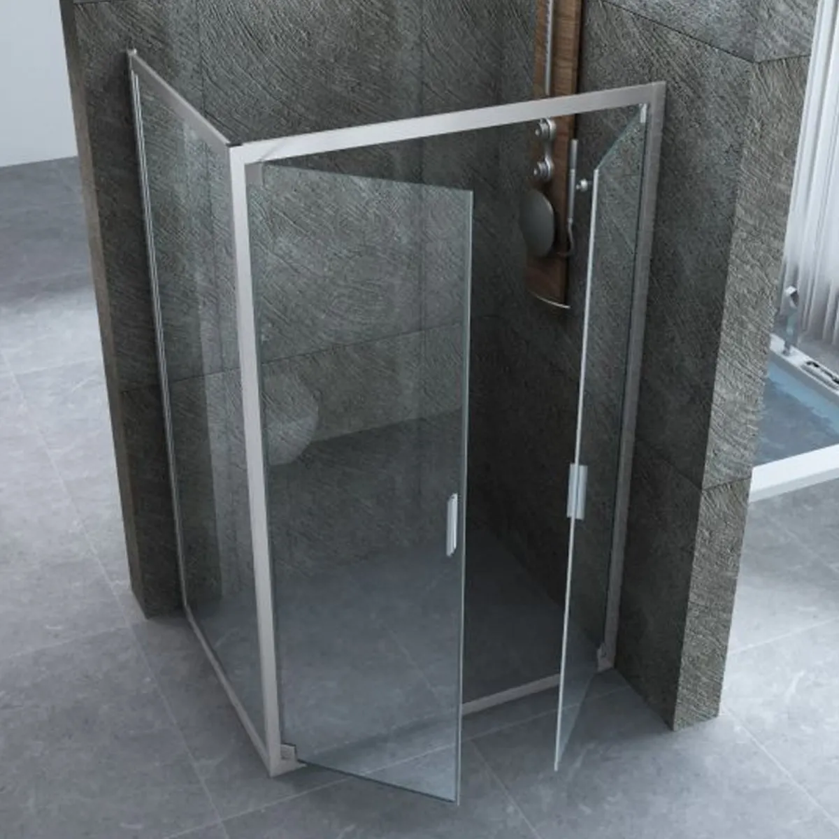 Cabine de douche à ouverture latérale avec deux côtés |...
