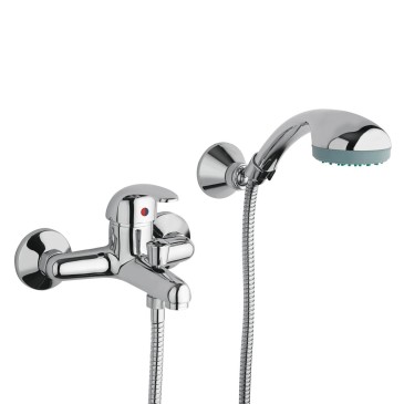 Squalo verchromter Duplex-Badewannenmischer mit Dusche