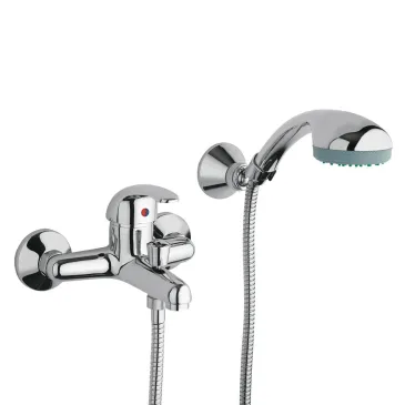 Squalo verchromter Duplex-Badewannenmischer mit Dusche