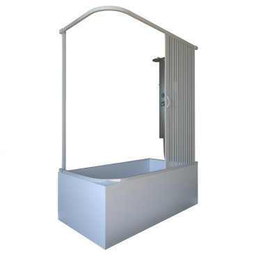 Receveur de baignoire en PVC blanc avec 1 porte pliante