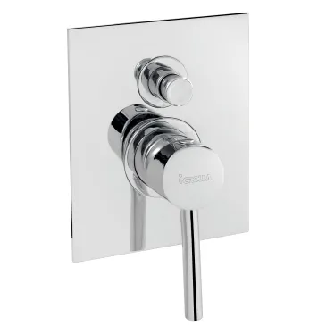 Douche à encastrer avec déviateur et plaque minimaliste carrée chromée | Jackie