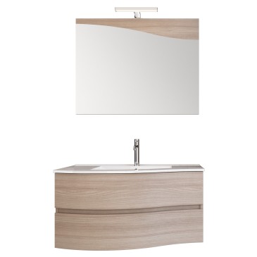 Mobile bagno sospeso 90cm legno olmo terra Mood-762