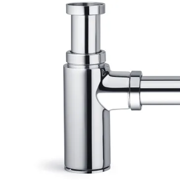 Siphon d'évier en laiton chromé inspectable