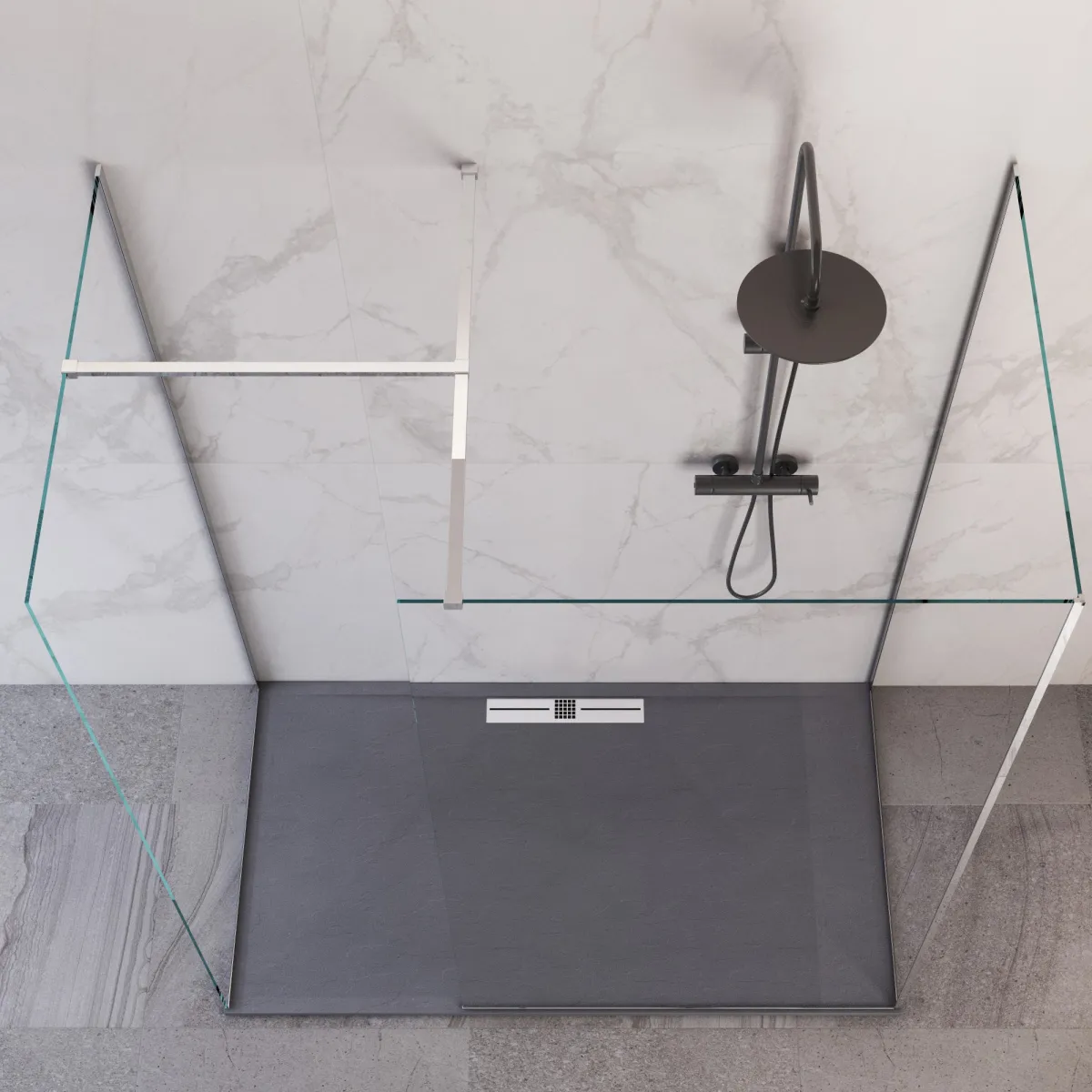 Cabine de douche Osiride 8 mm à trois côtés | Mondialshop
