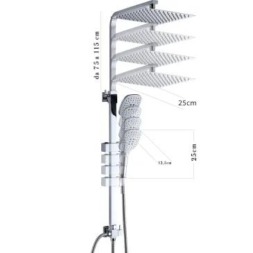 Colonne de douche sans mitigeur avec pommeau de douche et douchette comata 25X25 | JULIE