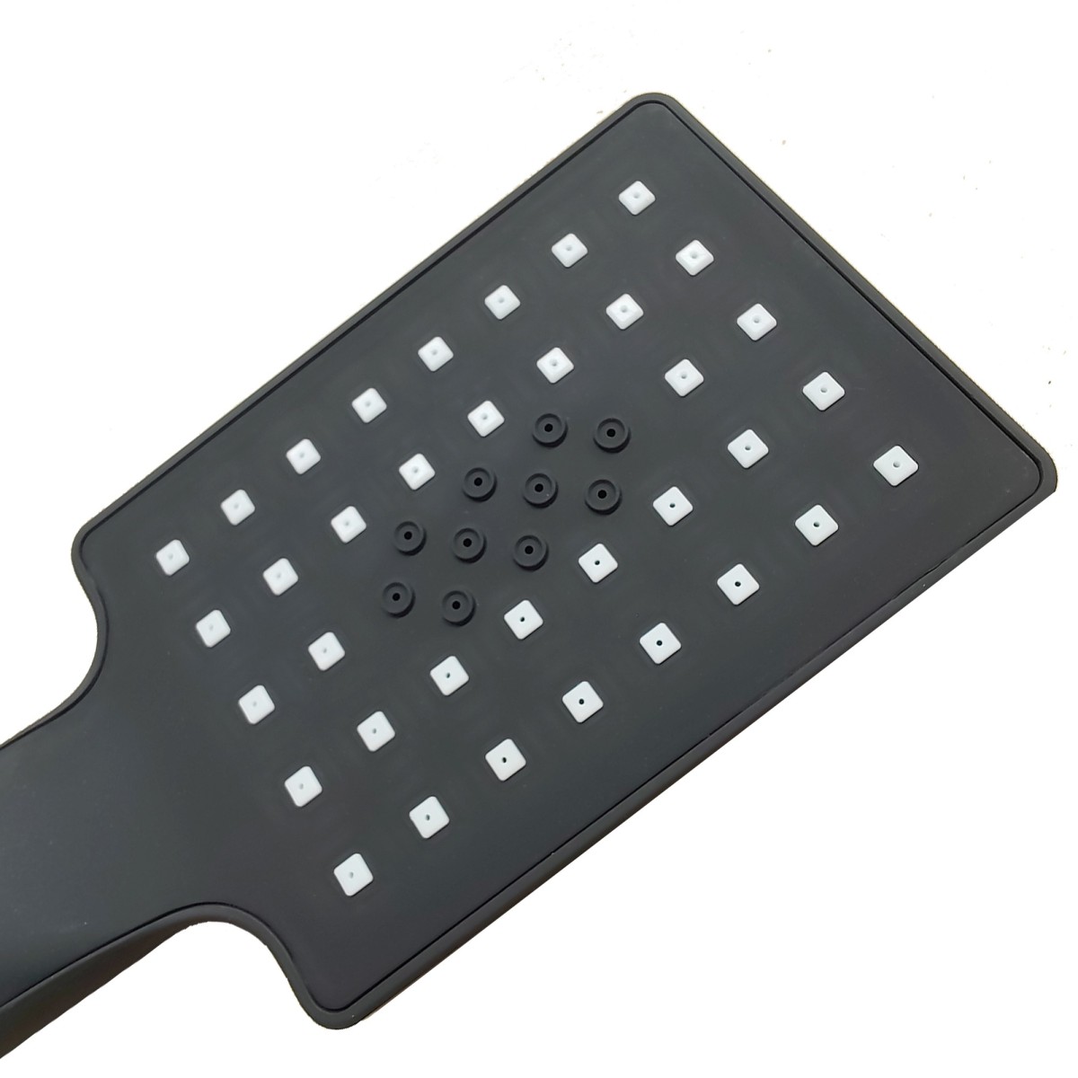Schwarze Duschsäule mit 2-Auslass-Mischer, 20x20...