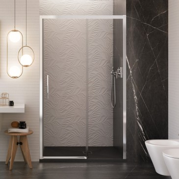 Porte de douche coulissante en cristal de 6 mm sans profilé Lagoa