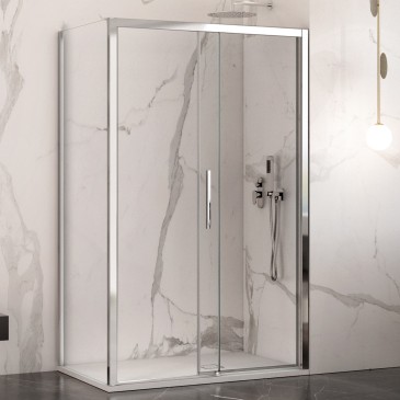 Vetro temperato di sicurezza 6mm con trattamento anticalcare professionale.