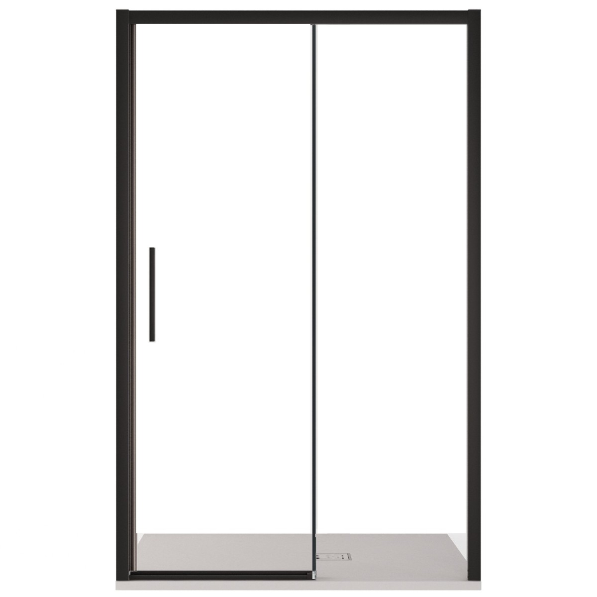 Porta doccia Lagoa nera con anta scorrevole aperta,...
