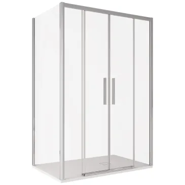 Cristallo temperato di sicurezza spessore 6mm con trattamento anticalcare Easy-Clean, massima trasparenza per il box Lagoa Duo.