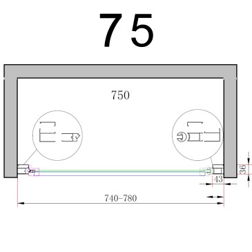 Porta Doccia Nicchia Battente NICLA 8mm H200 Anticalcare