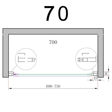 Porta Doccia Nicchia Battente NICLA 8mm H200 Anticalcare