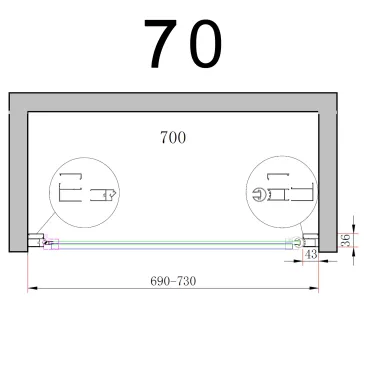 Porta Doccia Nicchia Battente NICLA 8mm H200 Anticalcare