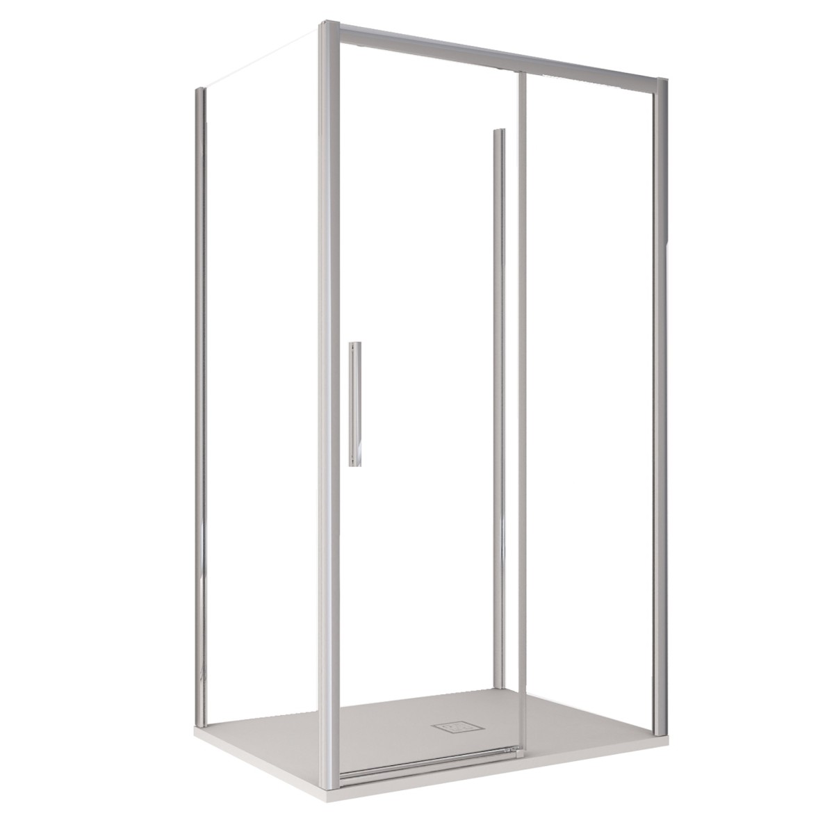 Installazione moderna del box doccia Lagoa-Trio a tre...