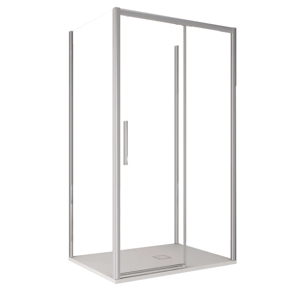 Installazione moderna del box doccia Lagoa-Trio a tre...