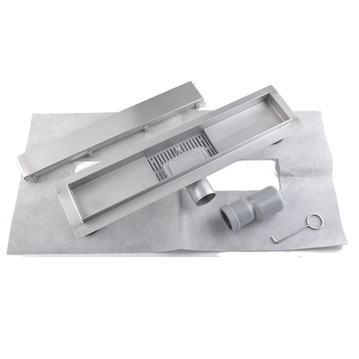 Canalina di scarico doccia filo pavimento inox o...