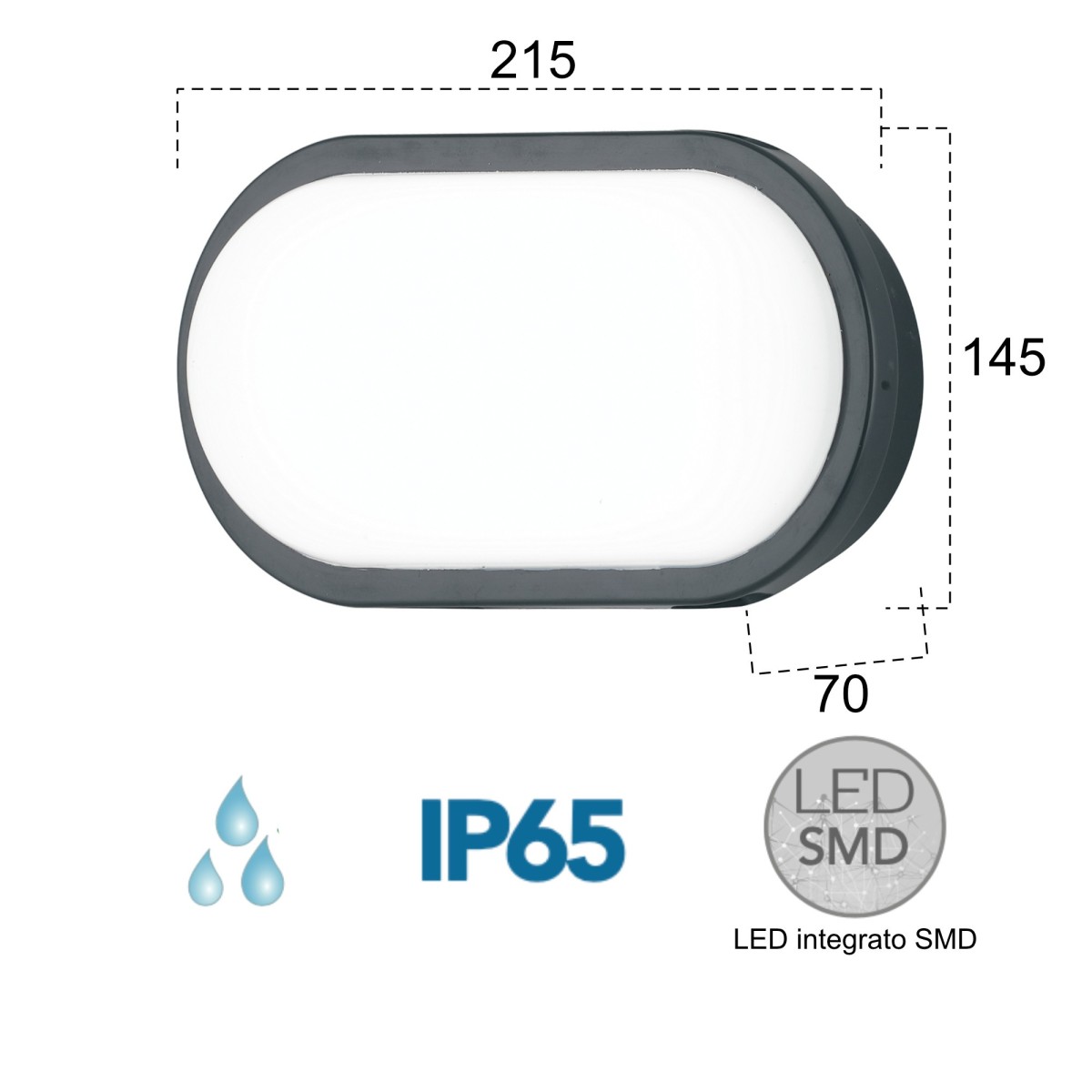 Plafonnier extérieur LED anthracite ou blanc | Mondialshop