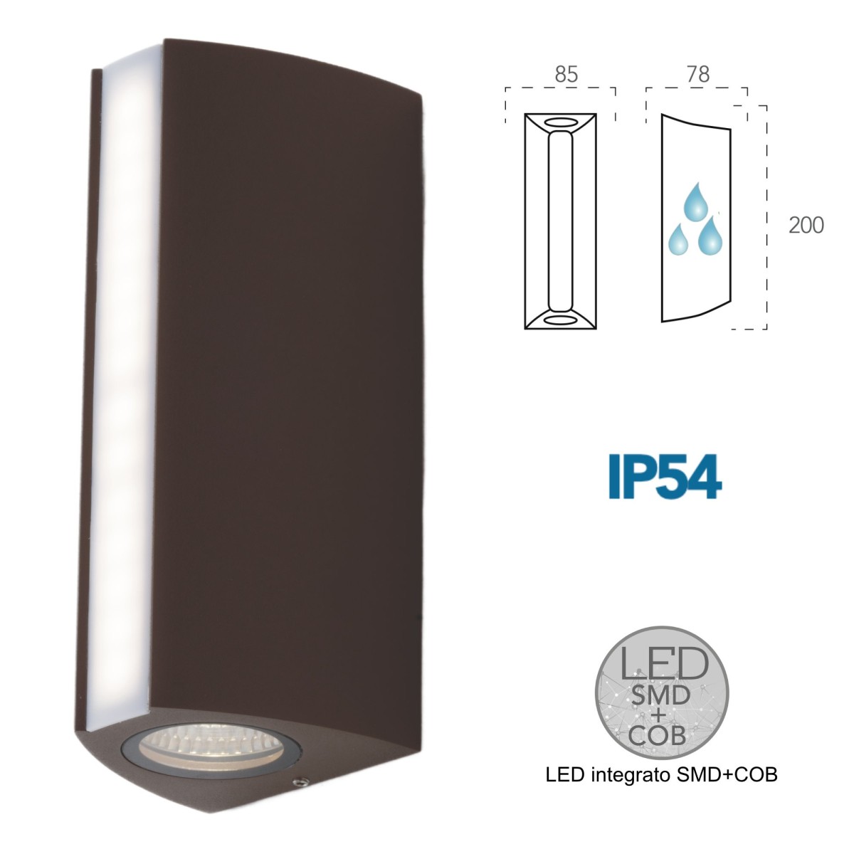 14W Omni Corten LED-Außenwandleuchte