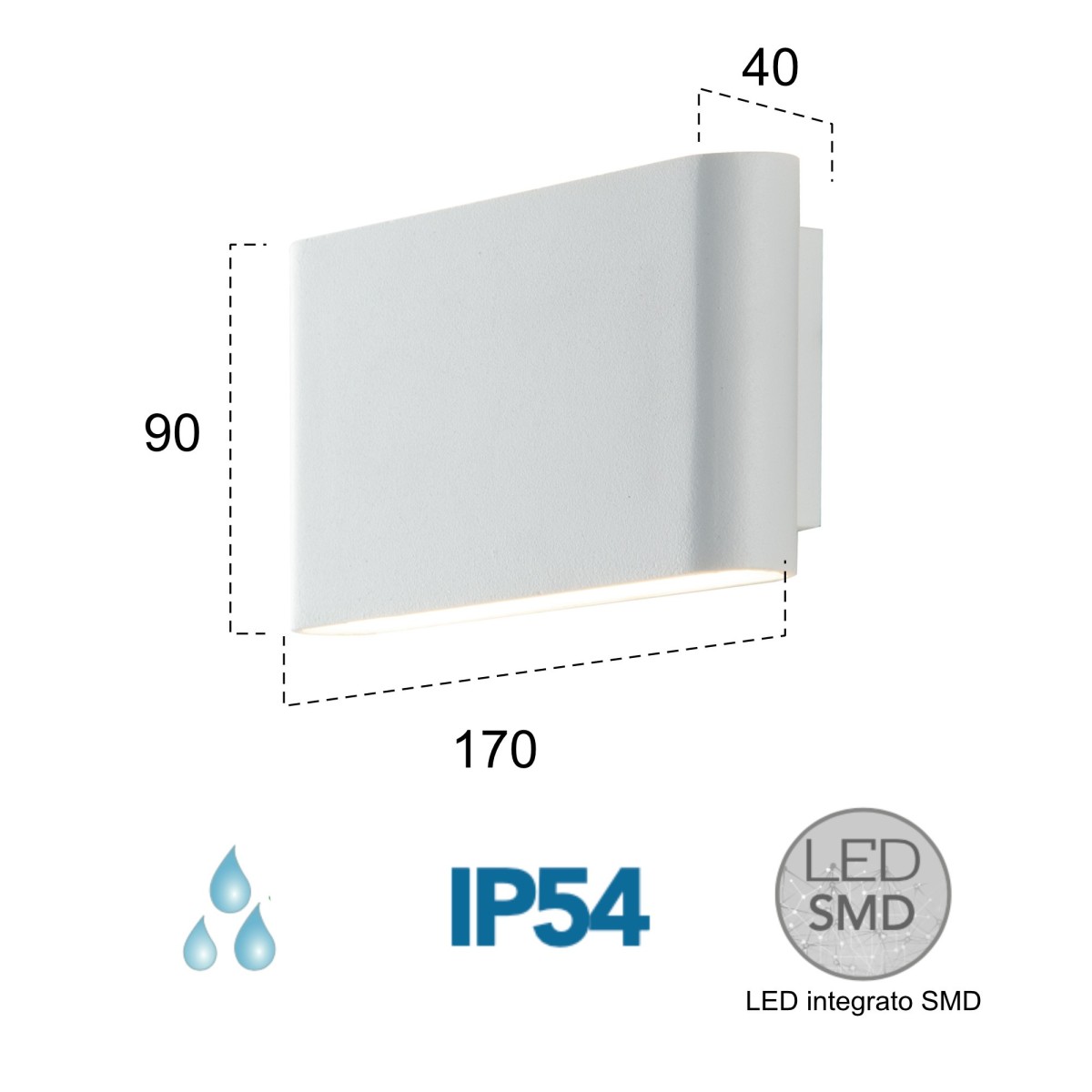 Applique da Esterno LED Biemissione Bianca | Mondialshop