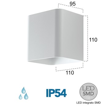 Weiße oder schwarze LED-Außenwandleuchte mit Dual-Emission | Mondialshop