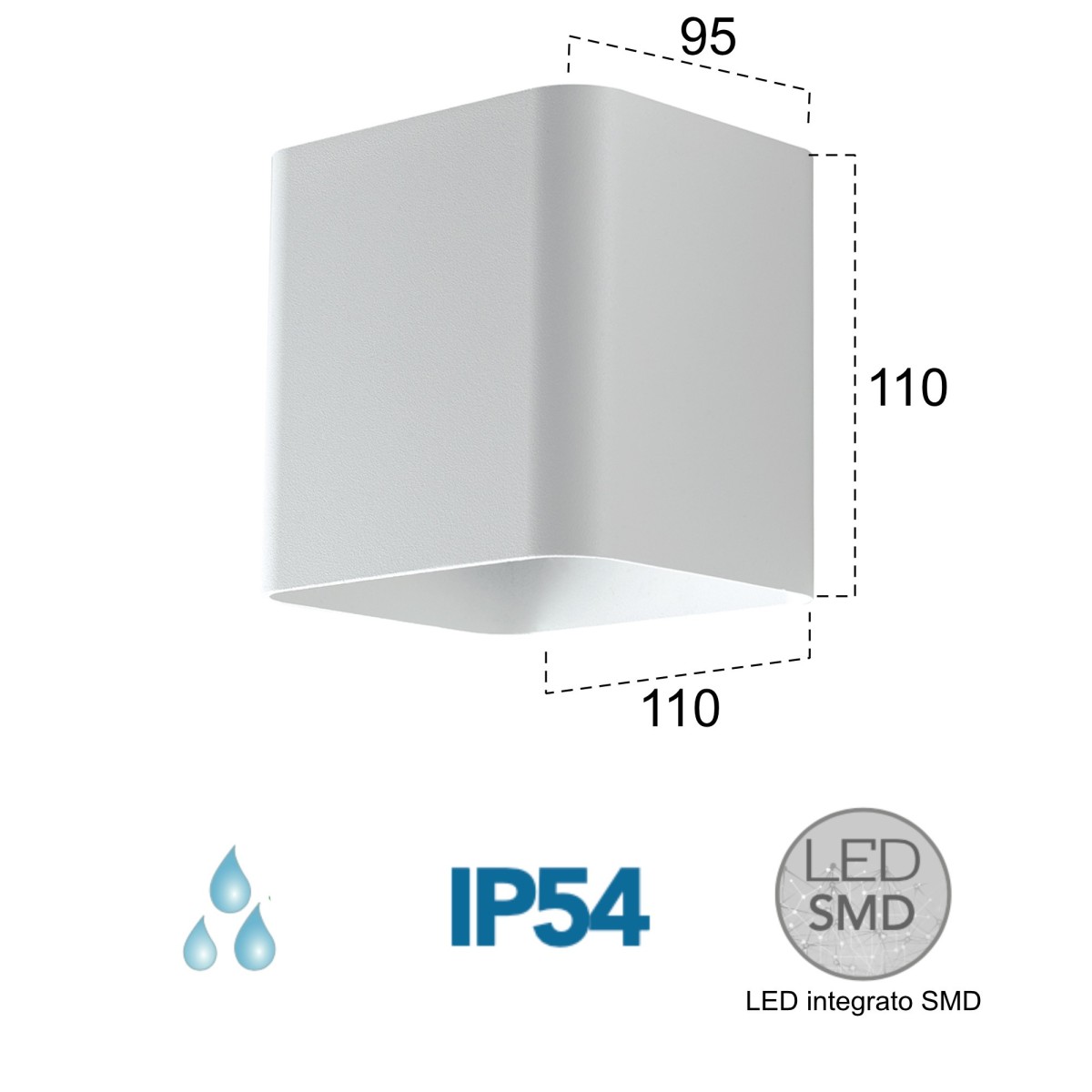 Applique Esterno LED Biemissione Bianca o Nera | Mondialshop