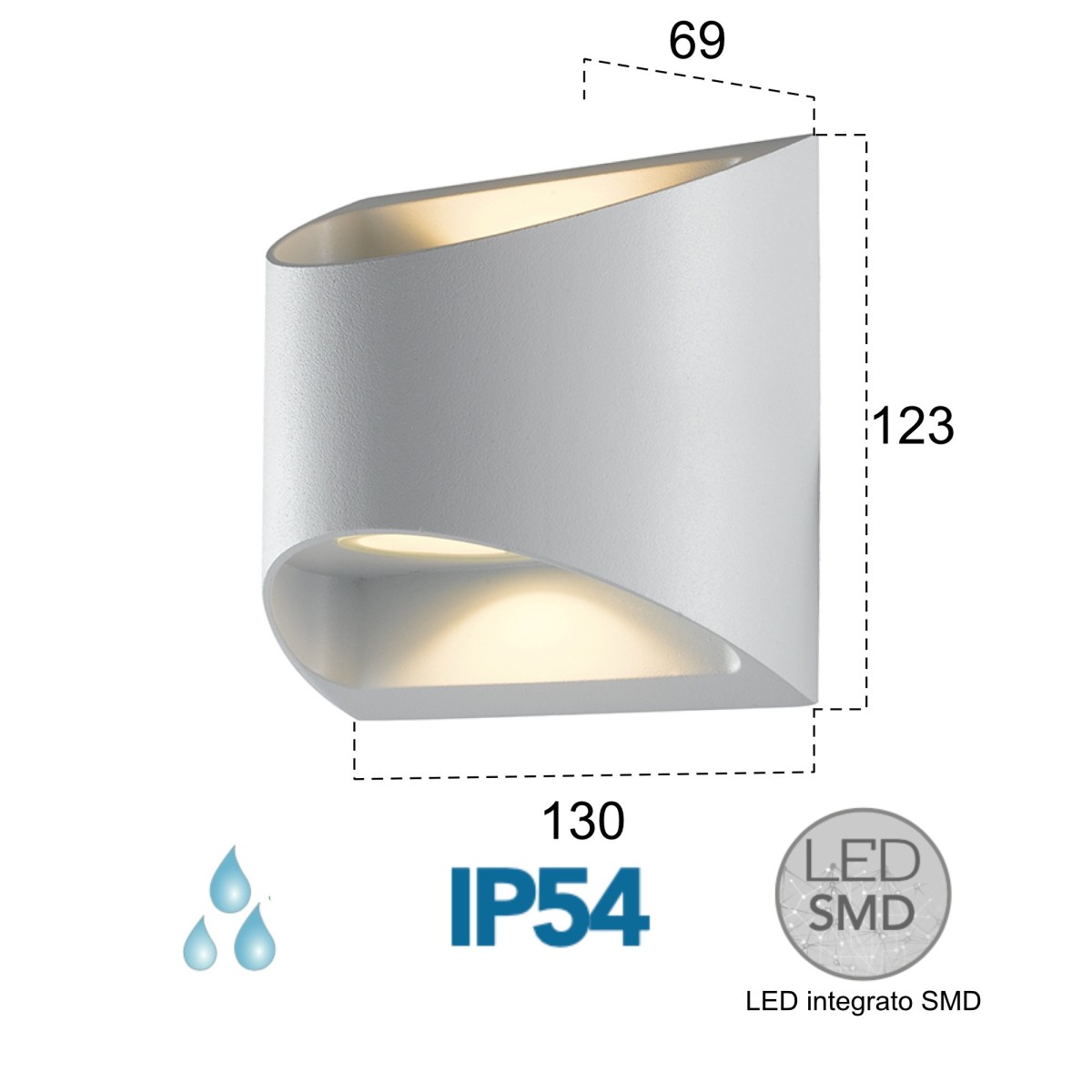 Applique Esterna LED Biemissione Bianca o Nera | Mondialshop