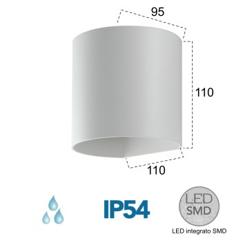 Weiße oder schwarze LED-Außenwandleuchte mit Dual-Emission | Mondialshop