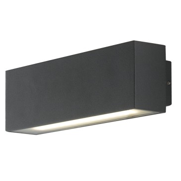 2x8W LED-Außenwandleuchte Nabira mit Doppelemission in Schwarz