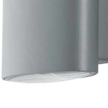 Applique da parete per esterno 2x4w a led argento Elly