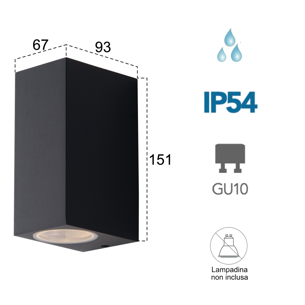 Applique da parete per esterno 2x35W GU10 antracite Cubby