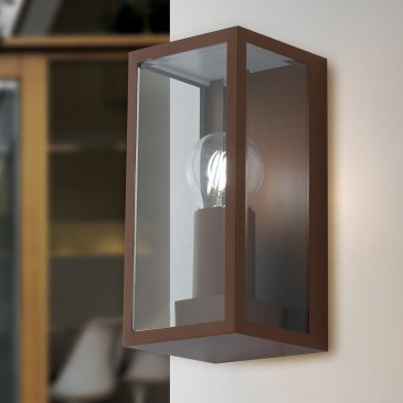 Applique MONDRIAN en métal bronze et avec diffuseur en verre 1xE27 max 60W