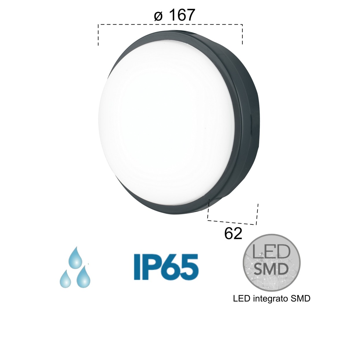 Plafoniera LED da Esterno Antracite o Bianca | Mondialshop