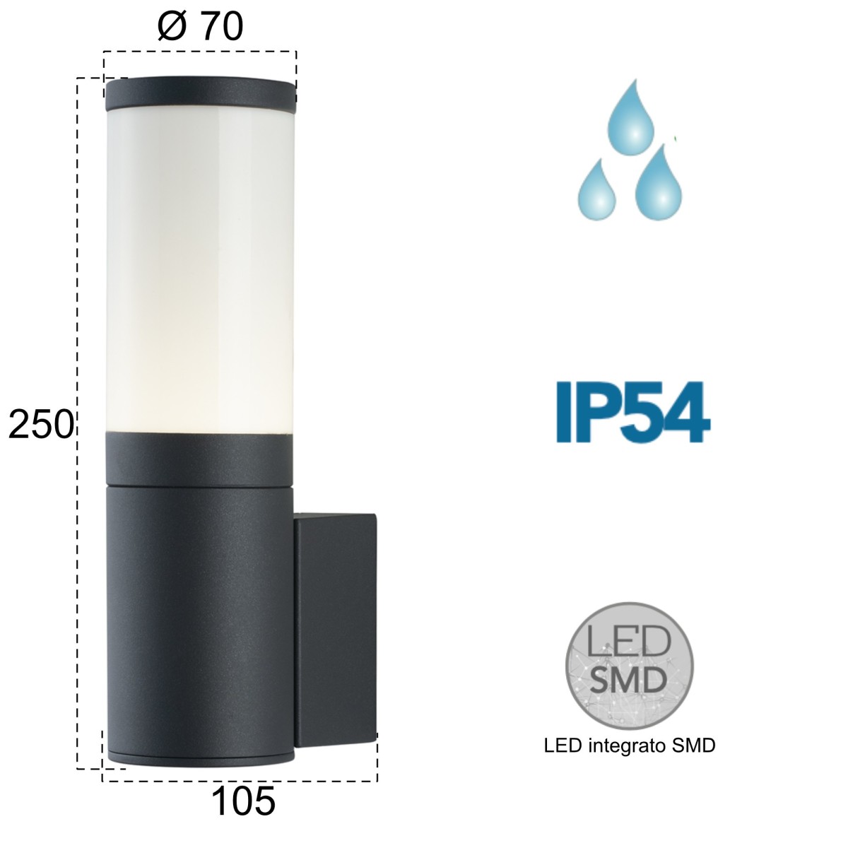 Explorer 13W anthrazitfarbene LED-Außenwandleuchte