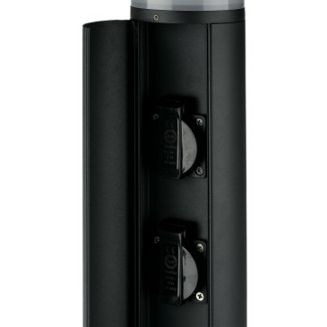 Palo luce per esterno 13W a led con prese schuko antracite Explorer