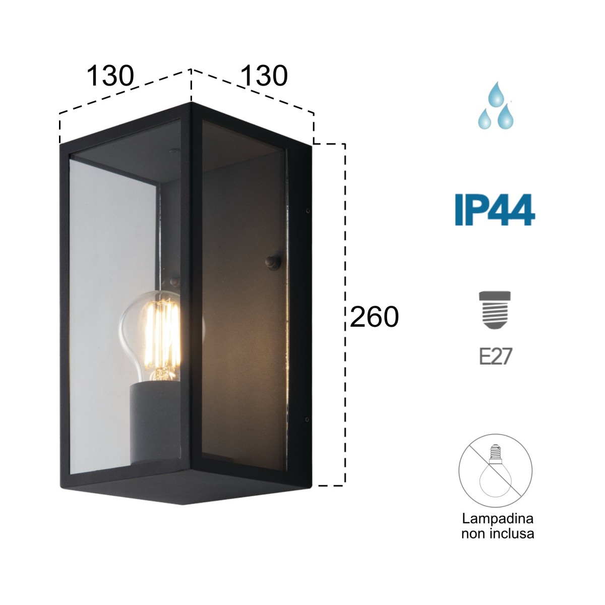 Applique d'extérieur 60W E27 anthracite Gastly
