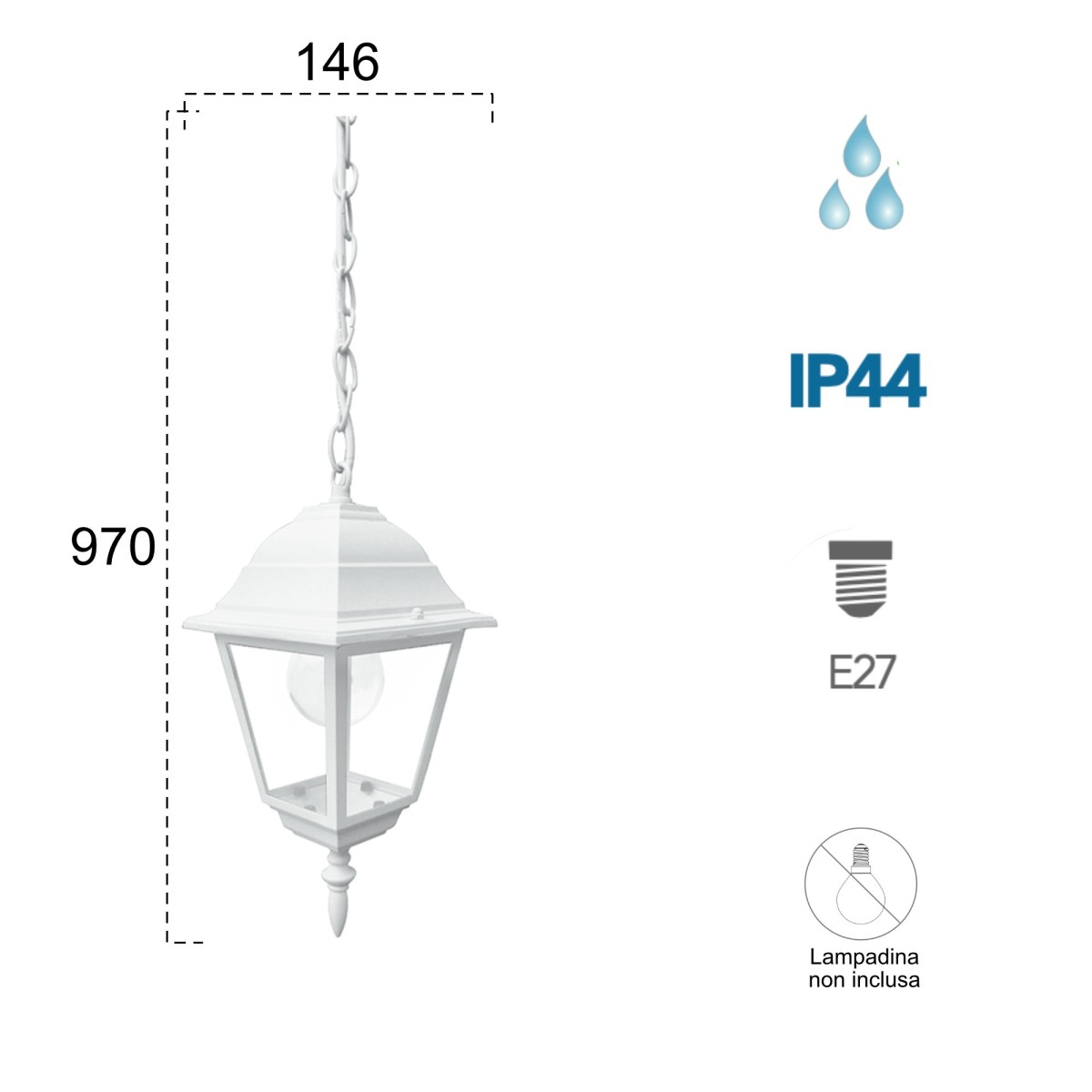 Suspension blanche classique | Mondialshop