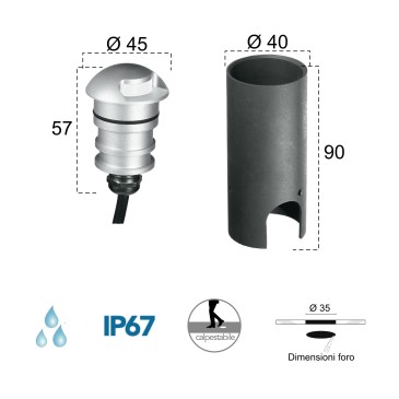 Faretto Segnapassi LED 2W