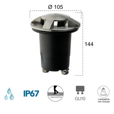 Faretto Segnapassi a Incasso 35W GU10 | Mondialshop