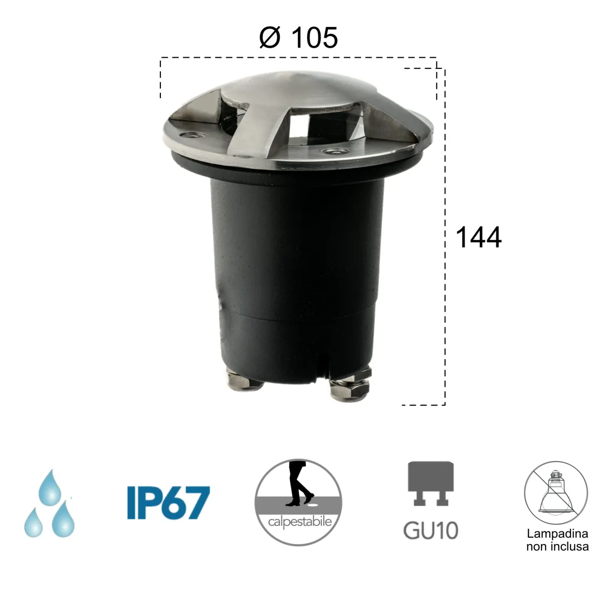 Spot encastré GU10 35 W pour marches | Mondialshop