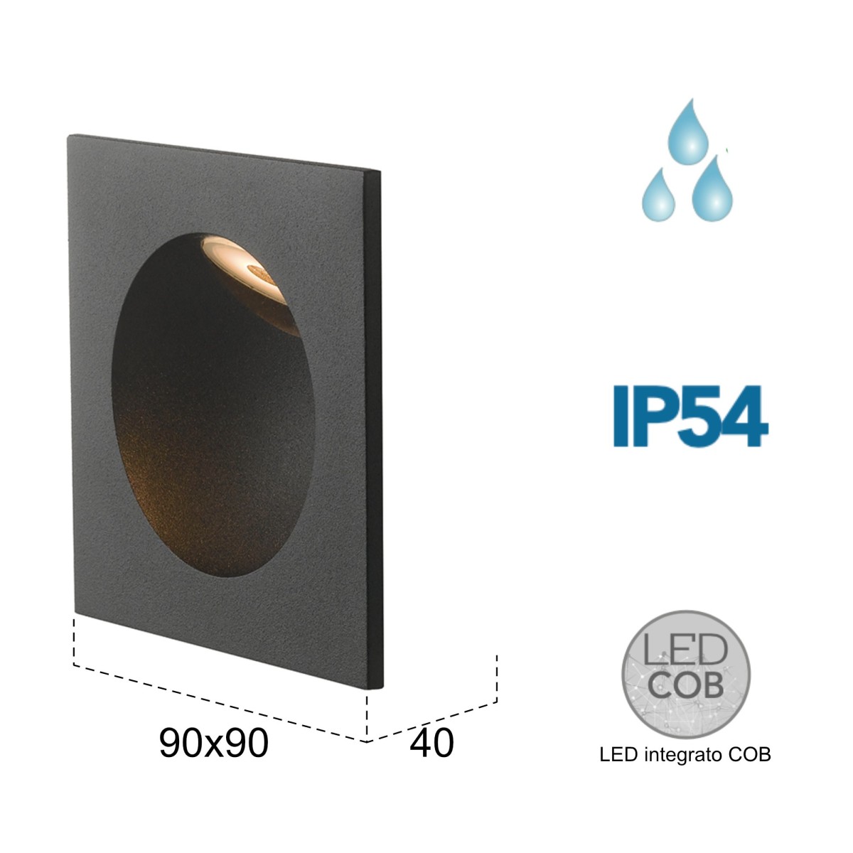 Spot encastré LED 2W pour marches | Mondialshop