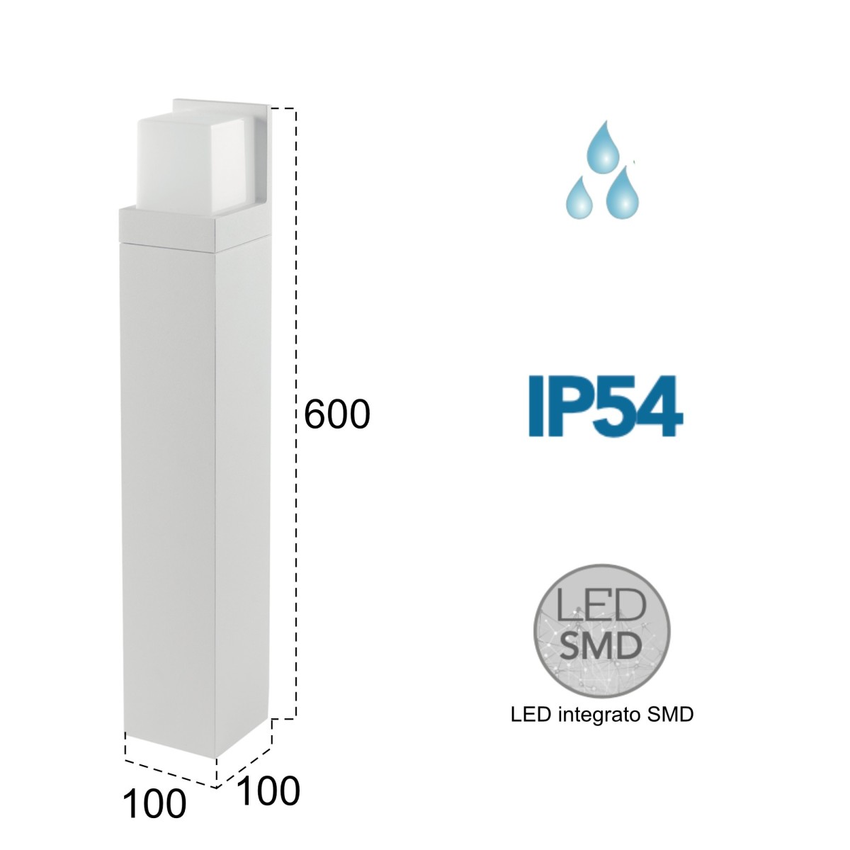 Paletto da Esterno LED 10W Bianco | Mondialshop