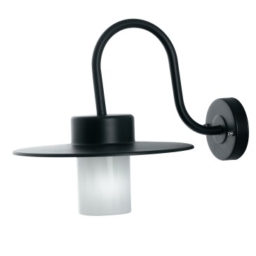 Applique vintage YORK en aluminium noir et diffuseur en polycarbonate