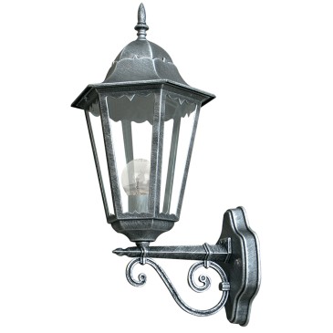 Lanterne d'extérieur classique noire et argentée | Mondialshop