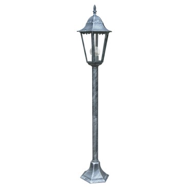 Lampadaire extérieur noir et argent | Mondialshop