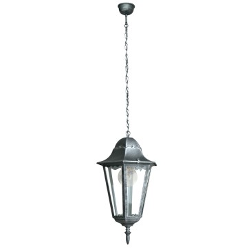 Lanterne classique avec finitions noires et argentées | Mondialshop